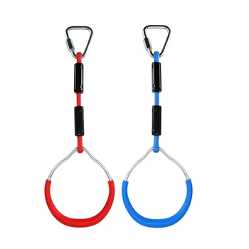 2 PCS Heavy Duty Swing Gymnastic Rings Children Trapeze Bar Pull Up Gym Rings Ring for Kids Boys Girls, Red & Blue
2 PCS Heavy Duty Swing Gymnastic Rings Children Trapeze Bar Pull Up Gym Rings Ring for Kids Boys Girls, Red & Blue