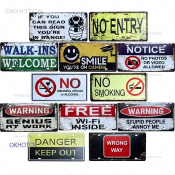 No Smoking Warning Metal Art Signs Letter Quotes Wall Poster Metal Plate Vintage Home Decor Metal Tin Pictures Decoration
No Smoking Warning Metal Art Signs Letter Quotes Wall Poster Metal Plate Vintage Home Decor Metal Tin Pictures Decoration