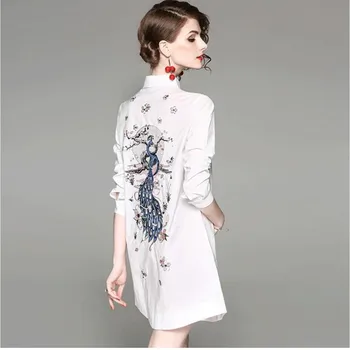 Fashion Stylish Women Blouse Peacock Embroidery White color Button Turn down Collar Casual Shirt Short Sleeve Y199
Fashion Stylish Women Blouse Peacock Embroidery White color Button Turn down Collar Casual Shirt Short Sleeve Y199