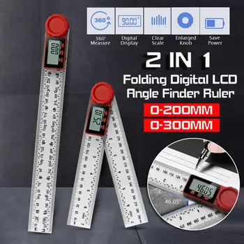 2 in 1 200MM/300MM Folding Digital LCD Angle Finder Ruler 360° Protractor Gauge Goniometer Protractor finder Measuring Tool
2 in 1 200MM/300MM Folding Digital LCD Angle Finder Ruler 360° Protractor Gauge Goniometer Protractor finder Measuring Tool