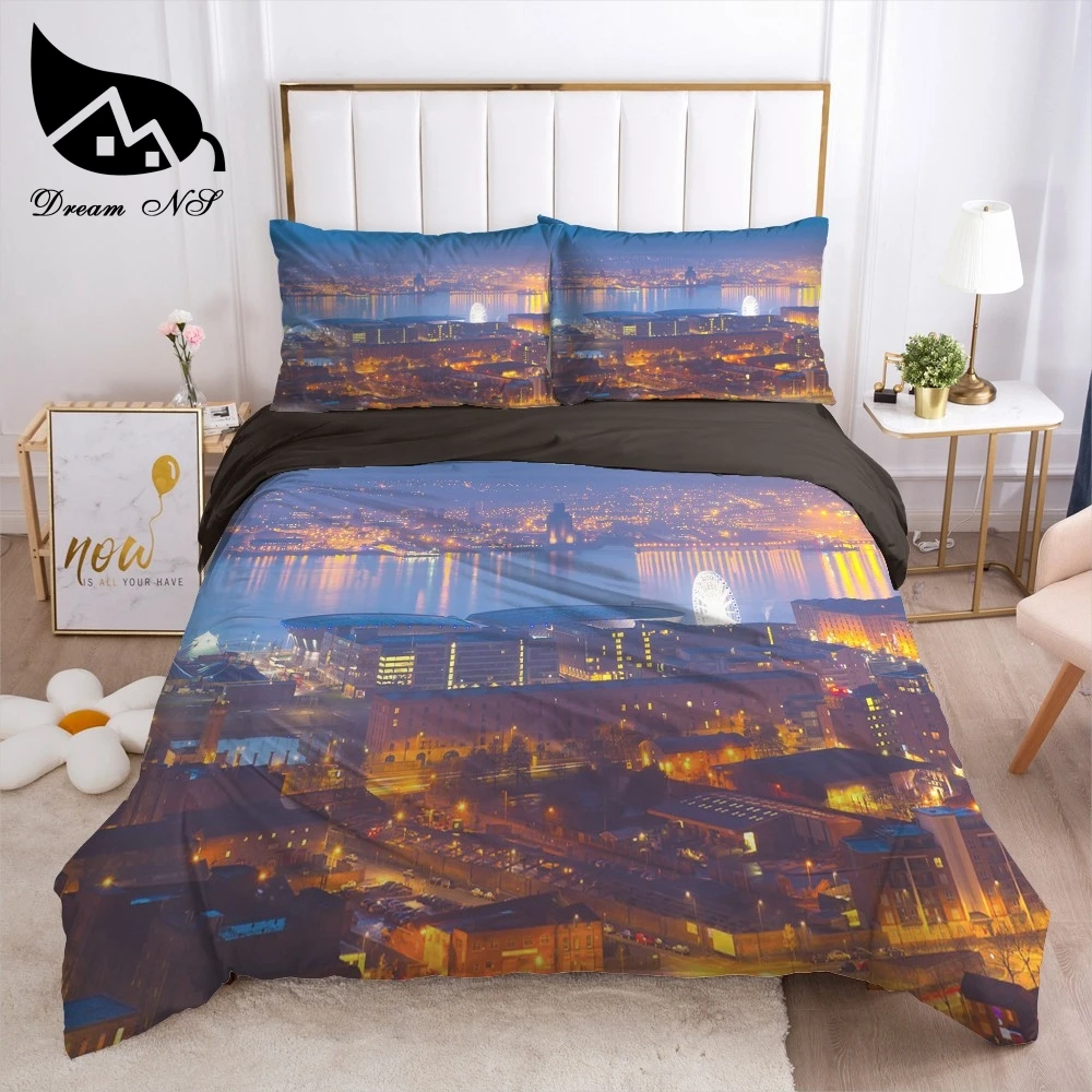 

Dream NS City landscape high-precision printing Bedding set Bedding Home Textiles Set Bedclothes night view duvet cover set