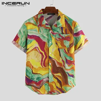 2020 Summer Men Hawaiian Shirt Printed Cotton Short Sleeve Breathable Streetwear Casual Fashion Beach Shirt Men Camisa INCERUN 7
2020 Summer Men Hawaiian Shirt Printed Cotton Short Sleeve Breathable Streetwear Casual Fashion Beach Shirt Men Camisa INCERUN 7