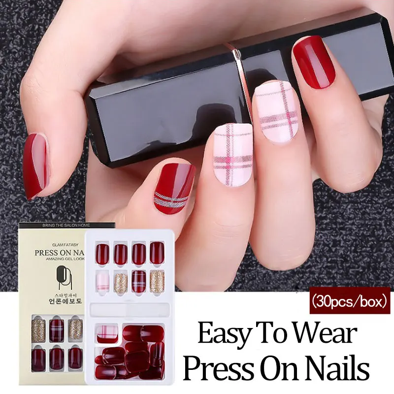 30Pcs/Set Reusable Acrylic Fake Nails With Adhesive Sticker Glue Press On Nail Full Cover Nail Tips Nail Extension Manicure Tool
30Pcs/Set Reusable Acrylic Fake Nails With Adhesive Sticker Glue Press On Nail Full Cover Nail Tips Nail Extension Manicure Tool