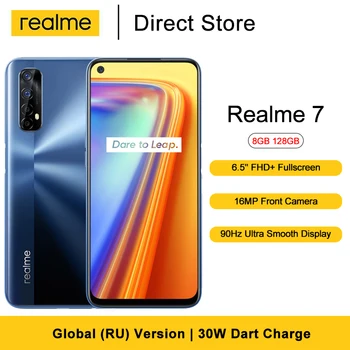 

Realme 7 Smartphone 8GB 128GB 6.5'' FHD+ Fullscreen Helio G95 Gaming Processor 48MP AI Quad Camera 5000mAh NFC Cellphone