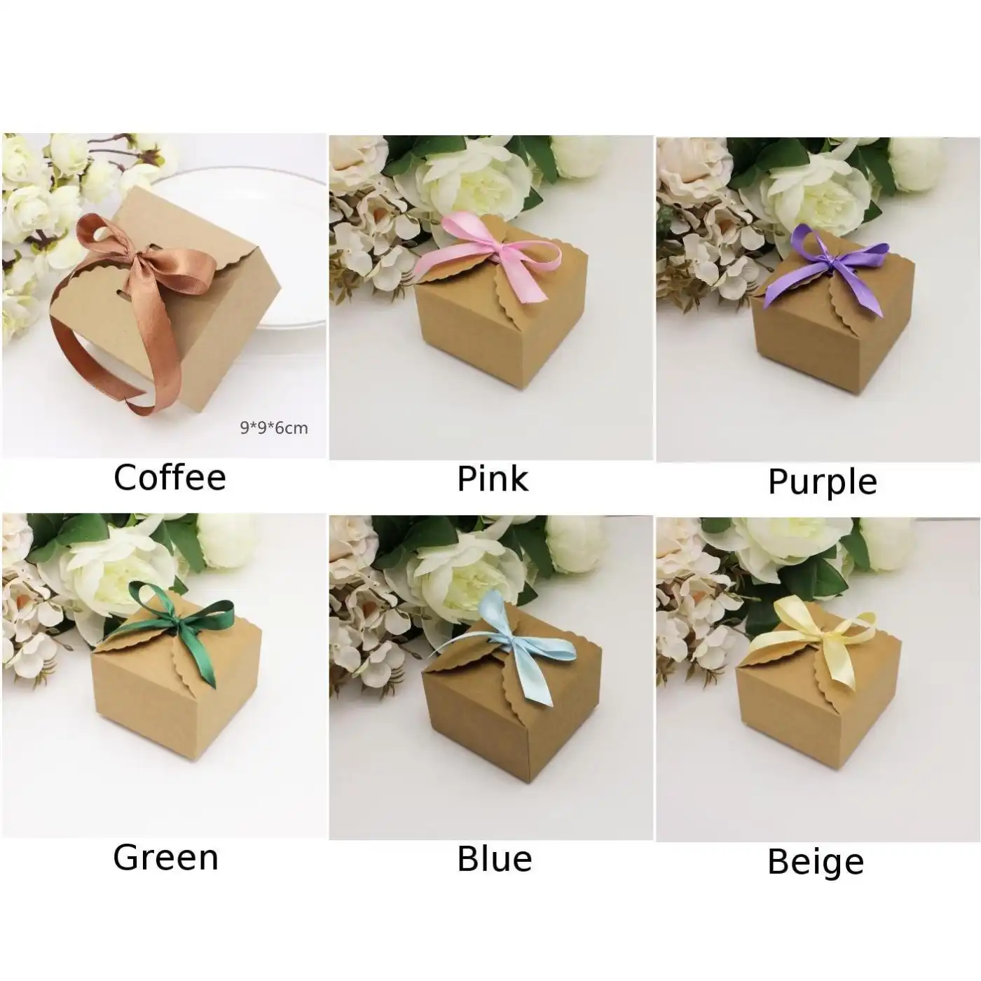 kraft paper brown candy box gift wedding party favour small