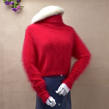 Christmas women's sweater bright red turtleneck long sleeves short style angora rabbit fur blouses basic pullover female
Christmas women's sweater bright red turtleneck long sleeves short style angora rabbit fur blouses basic pullover female