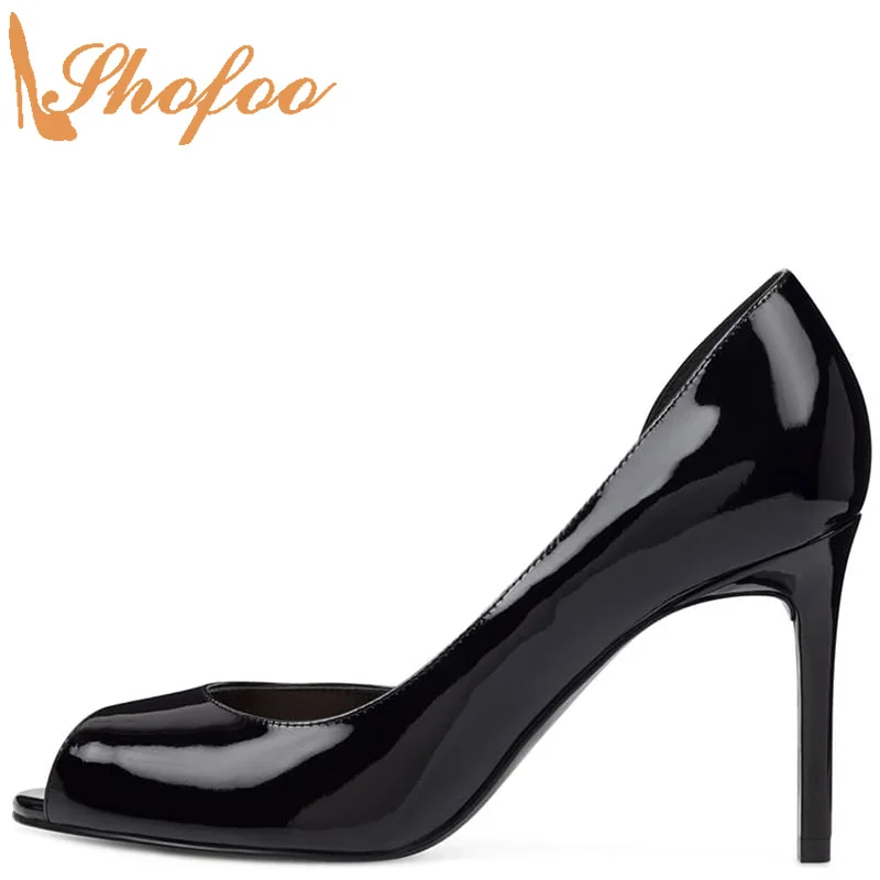 Two-Piece Casual Stilettos Pumps Ladies Woman Black Solid Fashion Large Size 11 15 Patent Leather Peep Toe Super High Thin Heels
Two-Piece Casual Stilettos Pumps Ladies Woman Black Solid Fashion Large Size 11 15 Patent Leather Peep Toe Super High Thin Heels