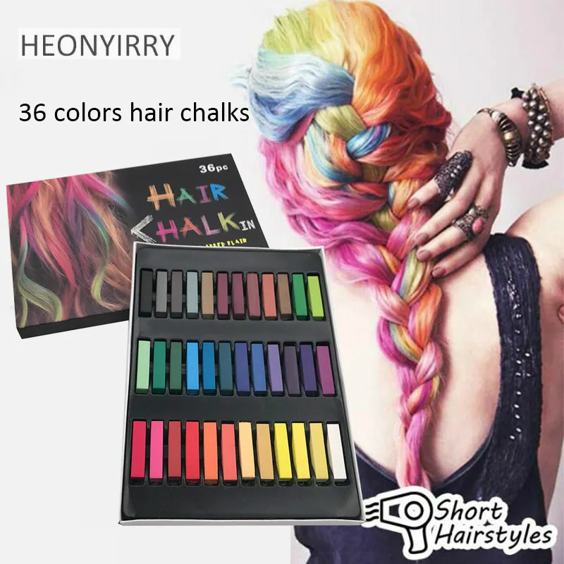 

2020 Fashion 24/36 Colors Pins Non-toxic Temporary Pastel Hair Square Hair Dye Color Chalk Hair Styling Tools