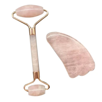 Roller Pink Crystal Jade Roller Facial Massage Tool Guasha Board Scraper Set Jade Facial Massager with Spikes
Roller Pink Crystal Jade Roller Facial Massage Tool Guasha Board Scraper Set Jade Facial Massager with Spikes