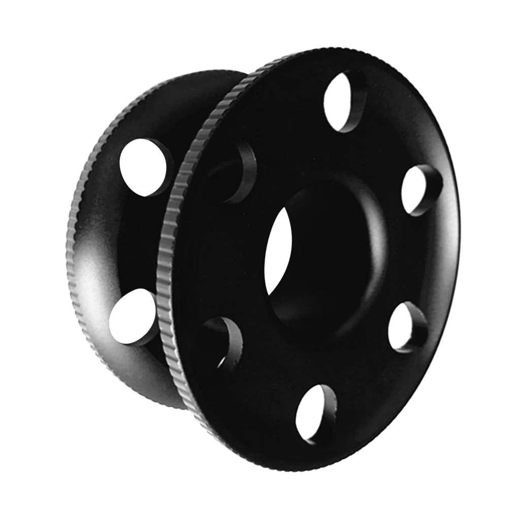 Lightweight Aluminum Alloy Compact Finger Spool Empty Dive Line Holder Reel for Underwater Scuba Divers, Black Lightweight Aluminum Alloy Compact Finger Spool Empty Dive Line Holder Reel for Underwater Scuba Divers, Black