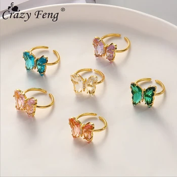 Transparent Glass Butterfly Fashion Ring Adjustable Bohemia Clear Rhinestone Open Finger Band For Women Summer Beach Jewelry
Transparent Glass Butterfly Fashion Ring Adjustable Bohemia Clear Rhinestone Open Finger Band For Women Summer Beach Jewelry