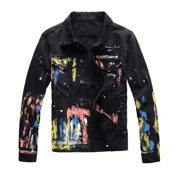 KIOVNO Men's High Street Painted Denim Jackets Motorcycle Graffiti Printed Jeans Jackets For Male Turn Down Collar
KIOVNO Men's High Street Painted Denim Jackets Motorcycle Graffiti Printed Jeans Jackets For Male Turn Down Collar
