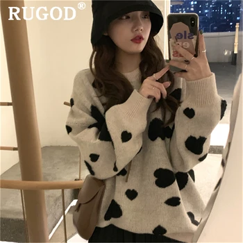 RUGOD Korean chic printed women sweater Fashion round neck long sleeve knitted pullovers 2019 Auturm winter warm sweaters female
RUGOD Korean chic printed women sweater Fashion round neck long sleeve knitted pullovers 2019 Auturm winter warm sweaters female