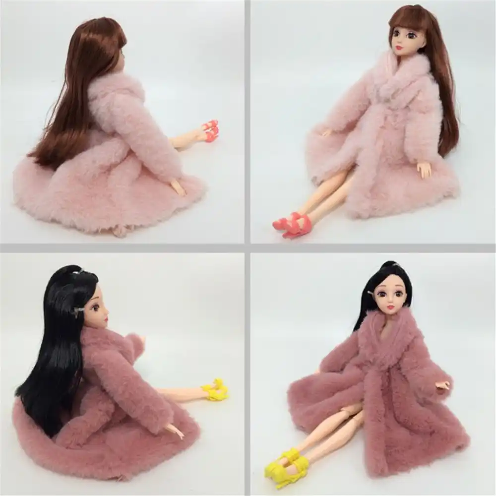 e handmade grows outfit flannel coat for barbie doll accessories