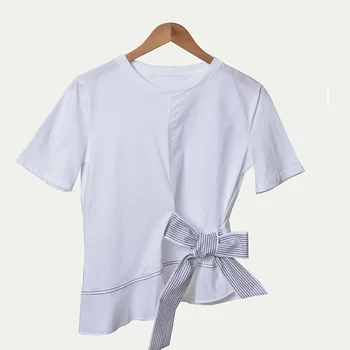 2020 Spring Summer Women Bow Tie Lace-up T Shirt Ladies Cotton Short-sleeved Female Simple T-shirts Clothes
2020 Spring Summer Women Bow Tie Lace-up T Shirt Ladies Cotton Short-sleeved Female Simple T-shirts Clothes