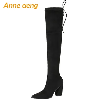 2019 New Winter Women Over-The-Knee Boots High Square Heel Pointed Toe Solid Elastic Flock Sexy Ladies Women Shoes Black Boots
2019 New Winter Women Over-The-Knee Boots High Square Heel Pointed Toe Solid Elastic Flock Sexy Ladies Women Shoes Black Boots