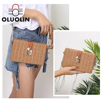 Summer Bags Women 2020 Shoulder Bag Casual Straw Sweet Floral Lock Girls Handbag Crossbody Bag Female Beach Travel Bag Mini Box 
Summer Bags Women 2020 Shoulder Bag Casual Straw Sweet Floral Lock Girls Handbag Crossbody Bag Female Beach Travel Bag Mini Box
