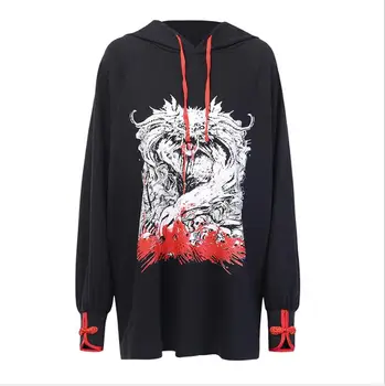 Autumn Winter Punk Gothic Women Dragon Print Long Sleeve Hoodie Pollover Sweatshirt 
Autumn Winter Punk Gothic Women Dragon Print Long Sleeve Hoodie Pollover Sweatshirt