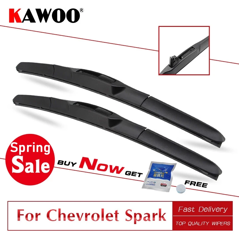 Фото KAWOO Car Wiper Blade For Chevrolet Spark M300 2003 2004 2005 2009 2010 2011 2012 2013 2014 2015 2016 Fit U Hook Arms Automotive |