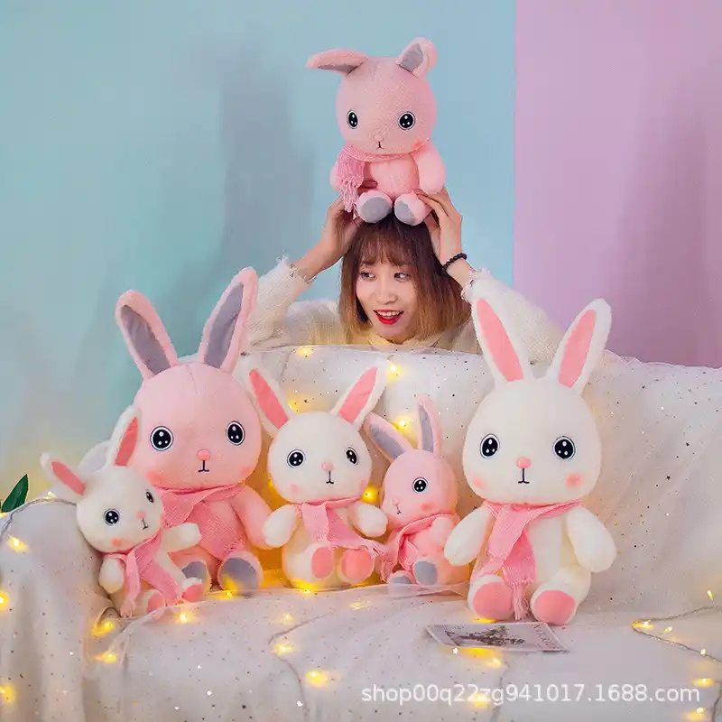 toy creative cartoon scarf rabbit doll pillow doll birthday gift