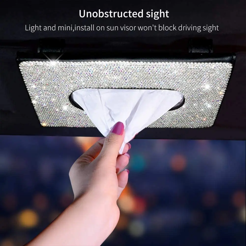 Bling Bling Car Sun Visor Tissue Holder Napkin Box Car Tissues Holder Crystal Rhinestones Paper Towel Cover Case for Women
Bling Bling Car Sun Visor Tissue Holder Napkin Box Car Tissues Holder Crystal Rhinestones Paper Towel Cover Case for Women