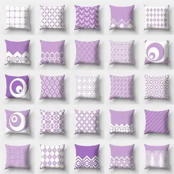 Purple Striped Plaid Pillow Case Polyester Home Waist Sofa Decor 18'' Throw Cushion Cover 
Purple Striped Plaid Pillow Case Polyester Home Waist Sofa Decor 18'' Throw Cushion Cover