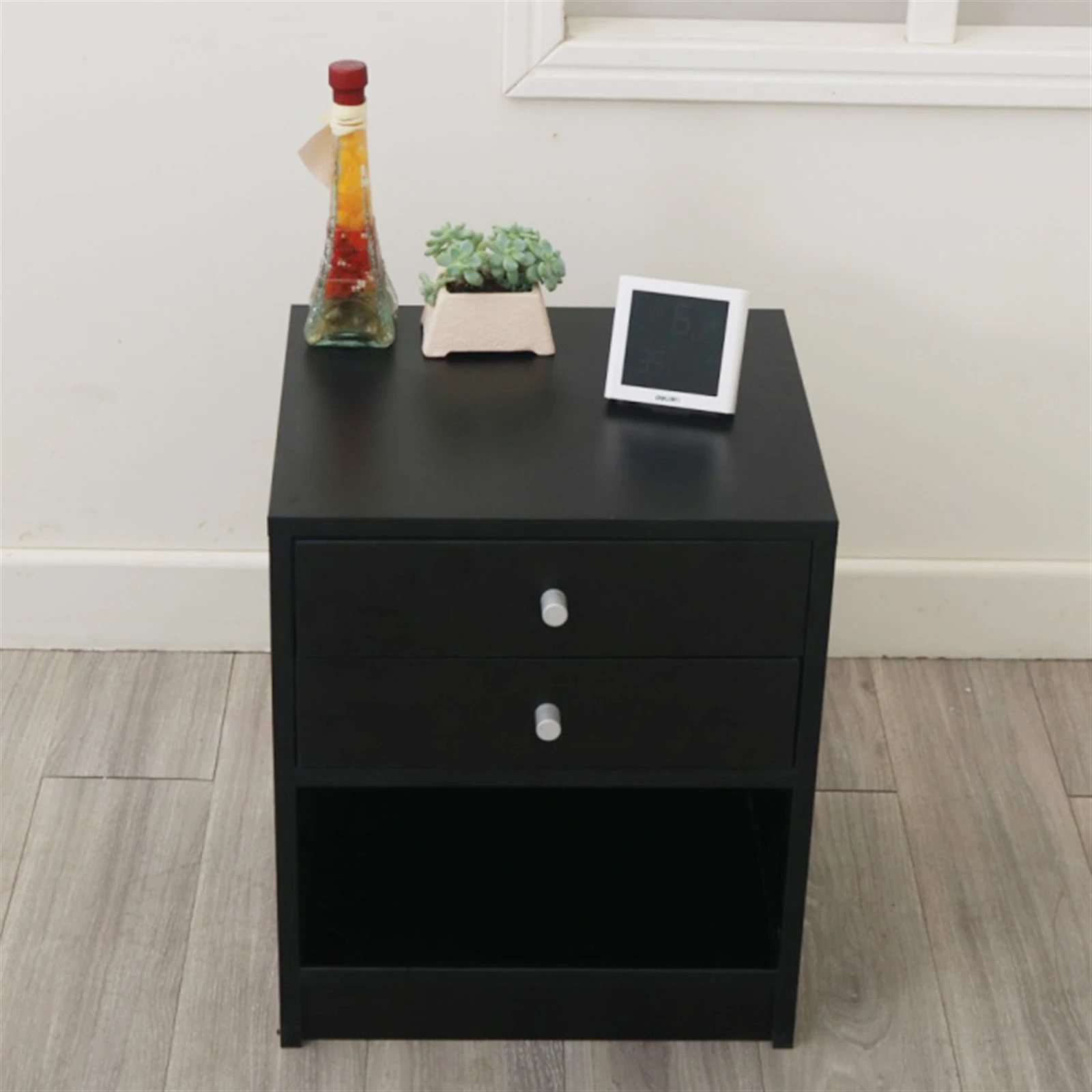 40 x 36 x 47cm Round Handle Night Stand with Two Drawer Black Night Table Bedside Table Nightstand
40 x 36 x 47cm Round Handle Night Stand with Two Drawer Black Night Table Bedside Table Nightstand