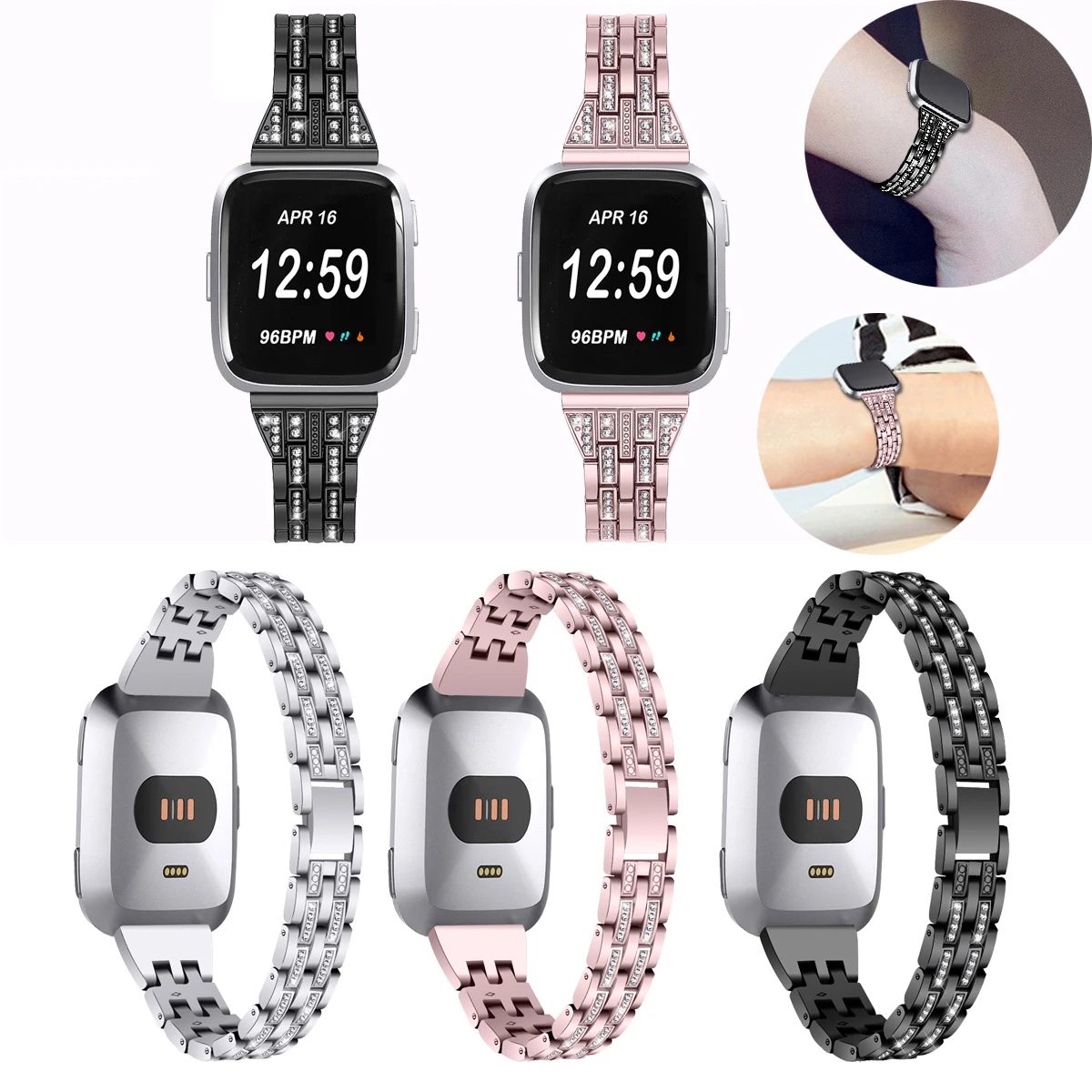 

Frontier aluminum alloy metal strap for Fitbit Versa fashion watch wristband replacement bracelet watch band replace accessories