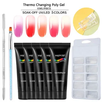 Nail Art Manicure Tools 5 Colors Thermal Color Change Quick Building Gel Nail Molds Clip Nail Extension Set Nail Cuticle Pusher
Nail Art Manicure Tools 5 Colors Thermal Color Change Quick Building Gel Nail Molds Clip Nail Extension Set Nail Cuticle Pusher