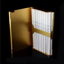 Senhoras homem cigarrera mujer preto caso um pacote de fino à moda metal cigarros caixa de ouro criativo pacote capa acessórios mais leves(China)