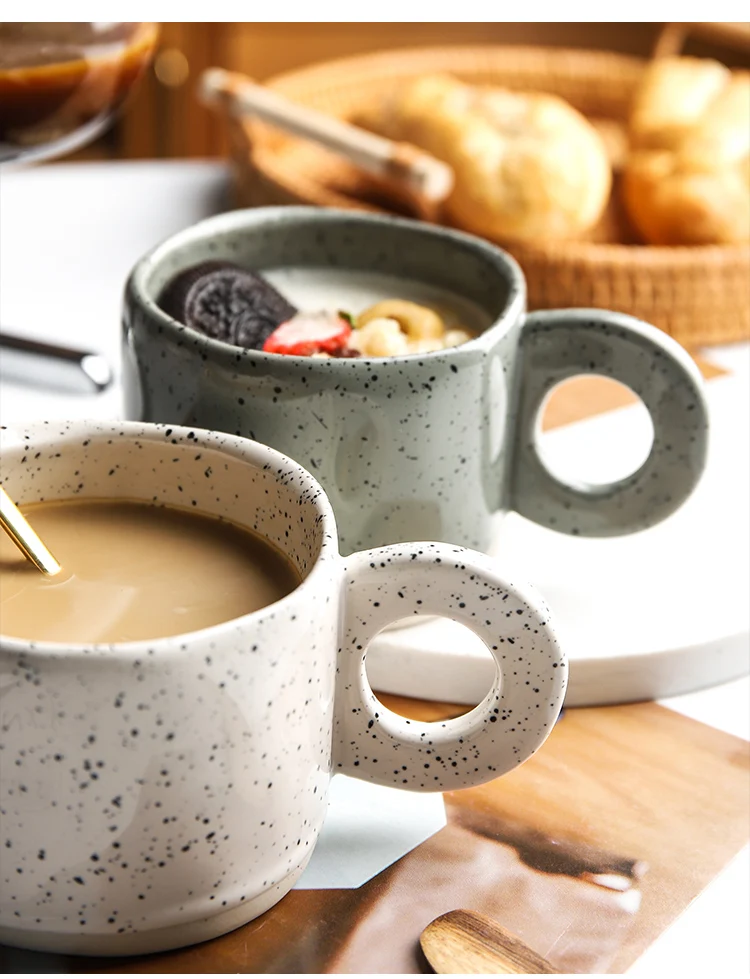 Nordic Creative Coffee Cups Glazed Ceramic Milk Cup Microwave Dishwasher Safe Tea Mug With Round Handle Modern Kitchen Drinkware Nordic Creative Coffee Cups Glazed Ceramic Milk Cup Microwave Dishwasher Safe Tea Mug With Round Handle Modern Kitchen Drinkware