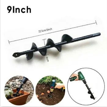 Garden Drill Bit Yard Post Cast steel Black Digging Planting Seedlings
