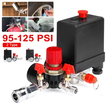 380V Regulator Heavy Duty Air Compressor Pump Pressure Control Switch 4 Port Air Pump Control Valve 95-125PSI with Gauge
380V Regulator Heavy Duty Air Compressor Pump Pressure Control Switch 4 Port Air Pump Control Valve 95-125PSI with Gauge