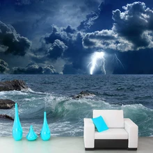 3D обои на заказ рулон больших морских облаков молния спальня