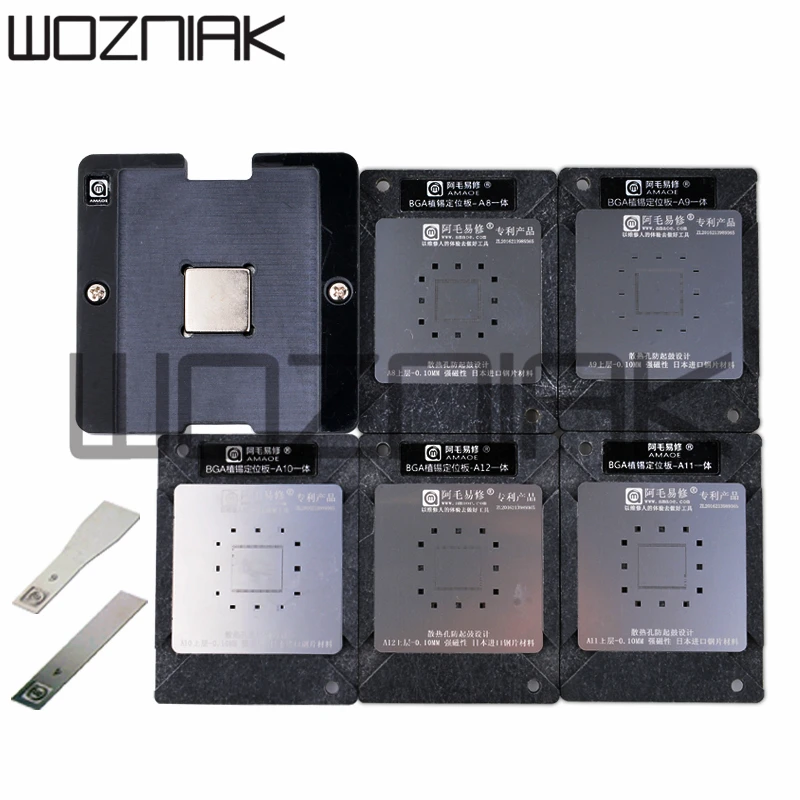 BEST for iPhoneA8 A9 A10 a11 a12 Baseband CPU NAND WIFI Audio BGA Reball Tin Net Stencil Repair Tool
BEST for iPhoneA8 A9 A10 a11 a12 Baseband CPU NAND WIFI Audio BGA Reball Tin Net Stencil Repair Tool