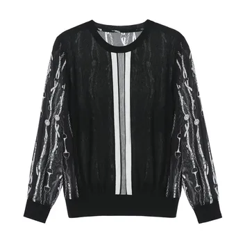 New early autumn European women s clothing led into color knit printed silk long sleeves F62002 chain
New early autumn European women s clothing led into color knit printed silk long sleeves F62002 chain