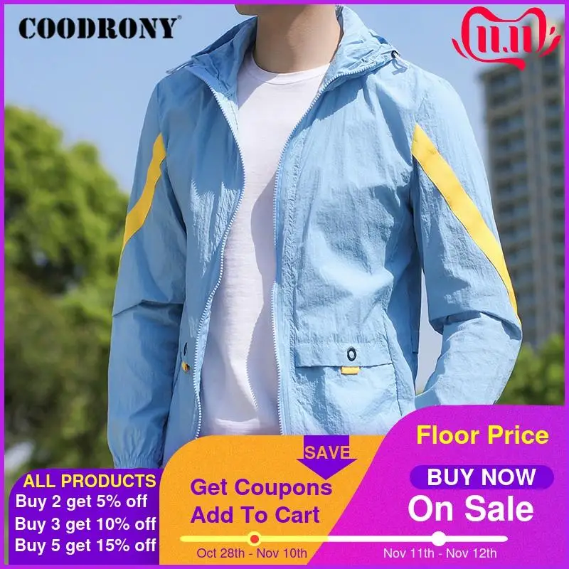 COODRONY Brand Light And Thin Sun-protective Clothing Bomber Jacket Men Spring Summer Casual Mens Coat Hooded Windbreaker P8002
COODRONY Brand Light And Thin Sun-protective Clothing Bomber Jacket Men Spring Summer Casual Mens Coat Hooded Windbreaker P8002