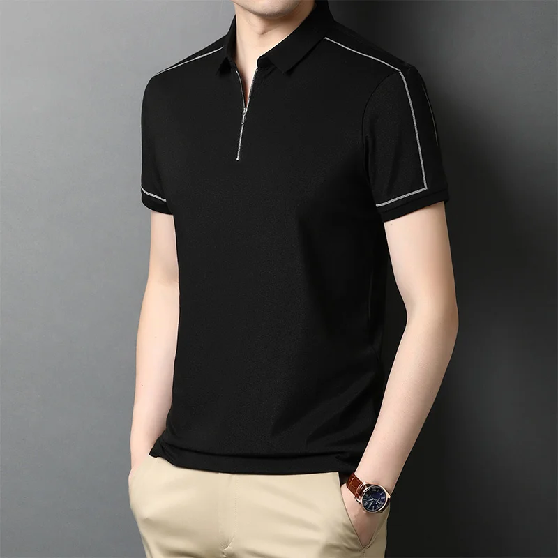 

Summer 2022 Short Sleeve Polo Tee Shirt Men Casual Solid Color Men's Clothing Polos Shirts Mens Fashion Slim Fit Poloshirt A46