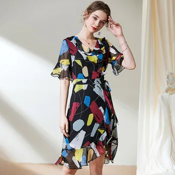Summer Dress 2020 New Women Fashion Ruffles V-Neck Flare Sleeve Printed Slim Irregular Dress Knee Length S-XL
Summer Dress 2020 New Women Fashion Ruffles V-Neck Flare Sleeve Printed Slim Irregular Dress Knee Length S-XL