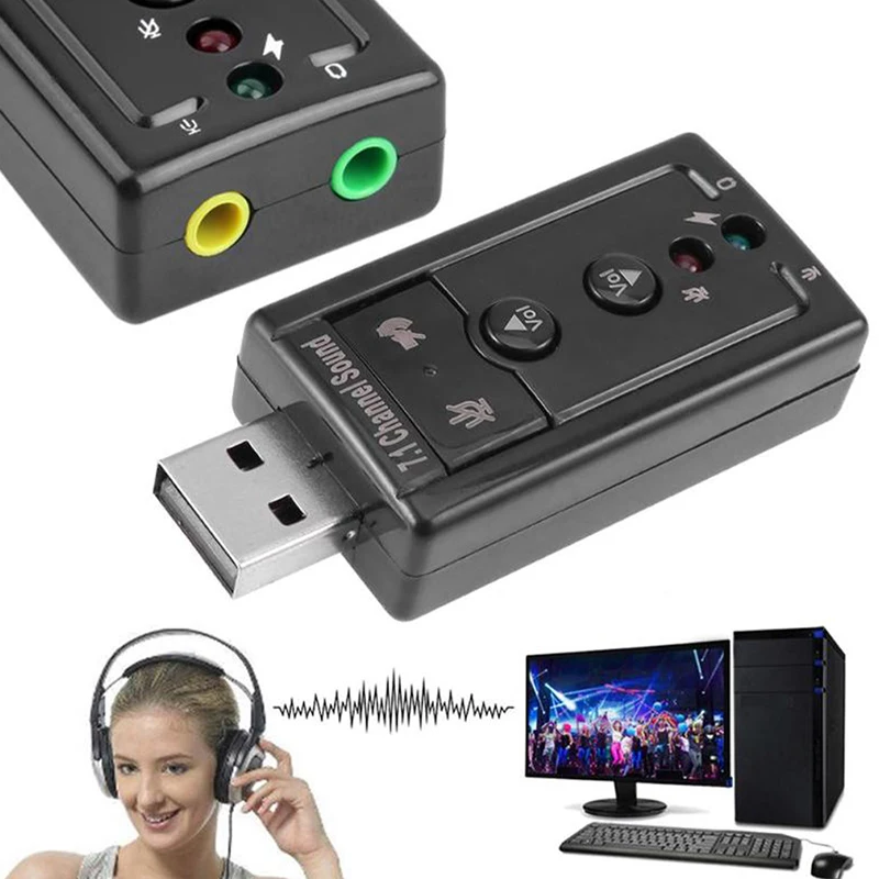 Etmakit External USB Sound Card 7.1 Channel 3D Audio Adapter With 3.5mm Headset MIC PC Desktop Notebook High Definition Sound
Etmakit External USB Sound Card 7.1 Channel 3D Audio Adapter With 3.5mm Headset MIC PC Desktop Notebook High Definition Sound