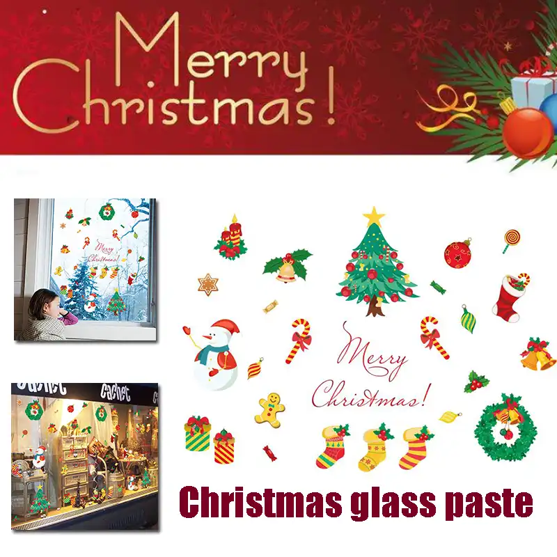 christmas tree gifts wall sticker removable diy pvc art home bar