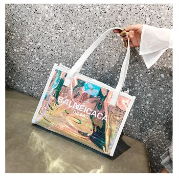 Jelly Bags for Women 2020 Letter New Korean -Style Versitile Fashion Colorful Laser Pu Transparent Mother-in-Law Crossbody Bag 
Jelly Bags for Women 2020 Letter New Korean -Style Versitile Fashion Colorful Laser Pu Transparent Mother-in-Law Crossbody Bag