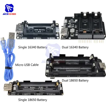 diymore ESP8266 ESP32 ESP32S WeMos 16340 18650 Battery Charger Shield Board Micro USB Type-C Output 5V/2A for Arduino Power Bank
diymore ESP8266 ESP32 ESP32S WeMos 16340 18650 Battery Charger Shield Board Micro USB Type-C Output 5V/2A for Arduino Power Bank