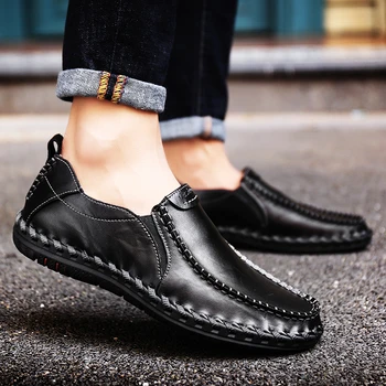 Men Genuine Leather Casual Shoes Outdoor Men Loafers handmade sewing Moccasins breathable Men Loafers Casual Boat Shoes
Men Genuine Leather Casual Shoes Outdoor Men Loafers handmade sewing Moccasins breathable Men Loafers Casual Boat Shoes