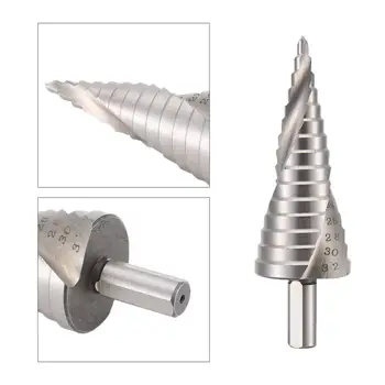 HSS Spiral Grooved Triangle Shank Step Drill Bit Drilling Power Tools for Metal Drill Hole Cutter Step Cone Drill Bit Silver
HSS Spiral Grooved Triangle Shank Step Drill Bit Drilling Power Tools for Metal Drill Hole Cutter Step Cone Drill Bit Silver