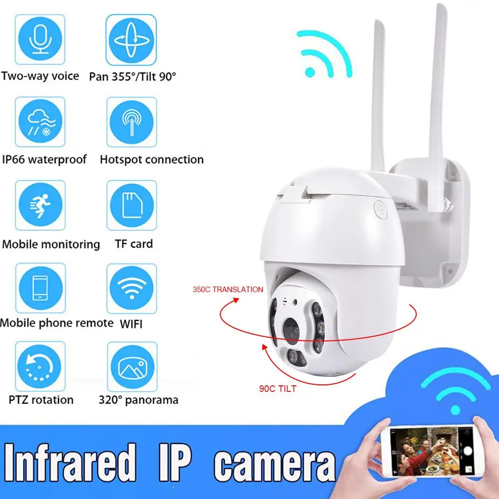 1080P Wireless Rotating Camera With 8 LED Ball Dome IP Camera 360 Degree Outdoor Security Monitor For Home
1080P Wireless Rotating Camera With 8 LED Ball Dome IP Camera 360 Degree Outdoor Security Monitor For Home