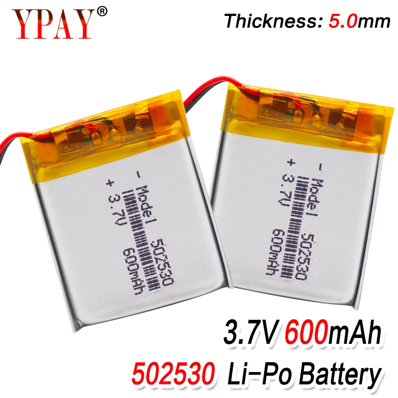 Литий-полимерная батарея 3 7 в литий-ионная перезаряжаемая 502530 052530 600 мА/ч для MP3 MP4