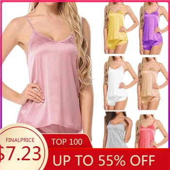 Fashion female emulation silk pajamas Suspenders vest Large size v-neck lace shorts sleepwear women home Set Nightwear 6xL
Fashion female emulation silk pajamas Suspenders vest Large size v-neck lace shorts sleepwear women home Set Nightwear 6xL