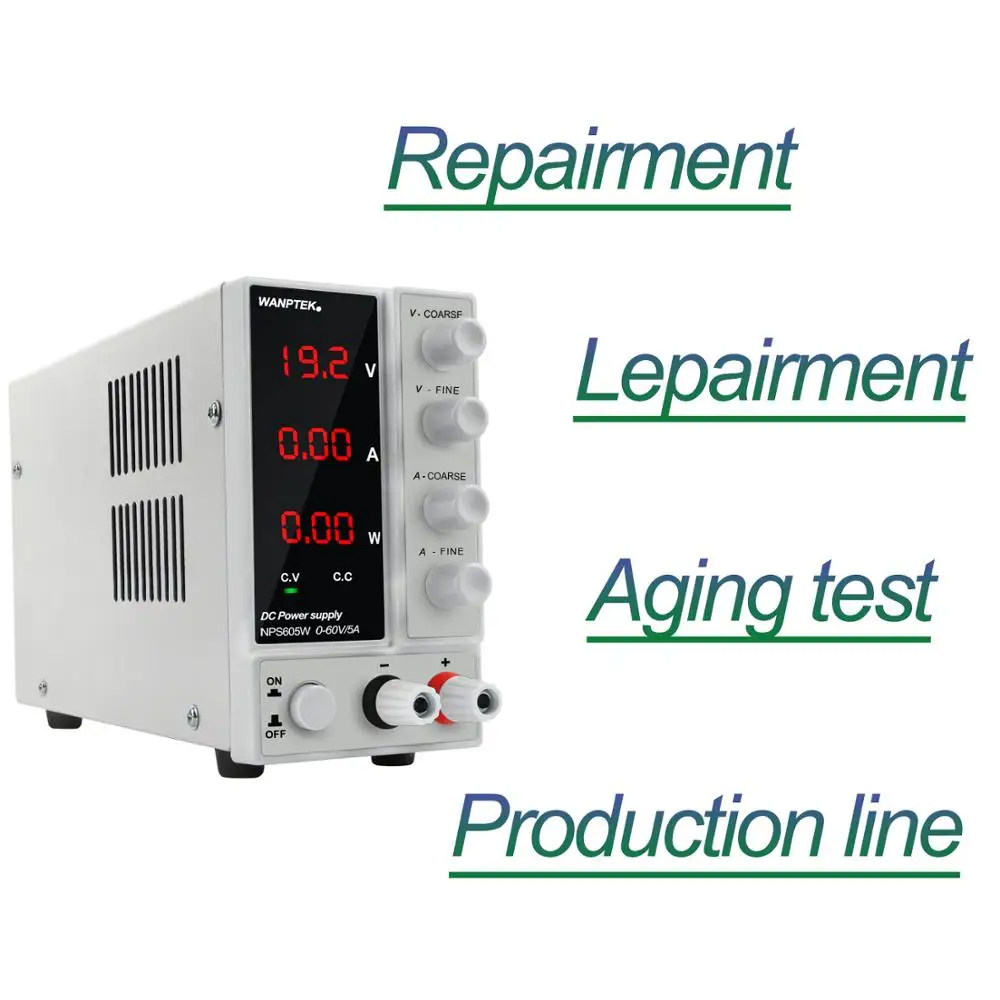 NPS605W Switching Adjustable Regulated DC Laboratory Power Supply 60V 5A Power Bench Source Digital Lab Voltage Stabilizer
NPS605W Switching Adjustable Regulated DC Laboratory Power Supply 60V 5A Power Bench Source Digital Lab Voltage Stabilizer