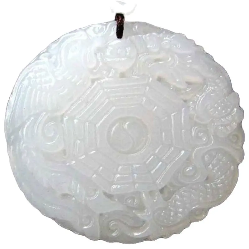 Сорта хотанской (Hetian) нефрита подвеска с белым нефритом Цепочки и ожерелья Тай Чи
